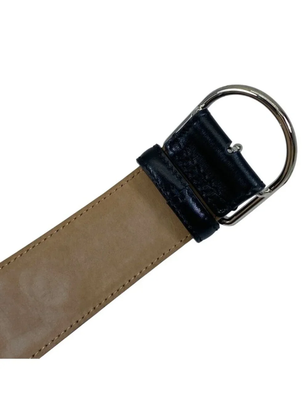 Dior D Logo Buckle Belt Leather Black Practical